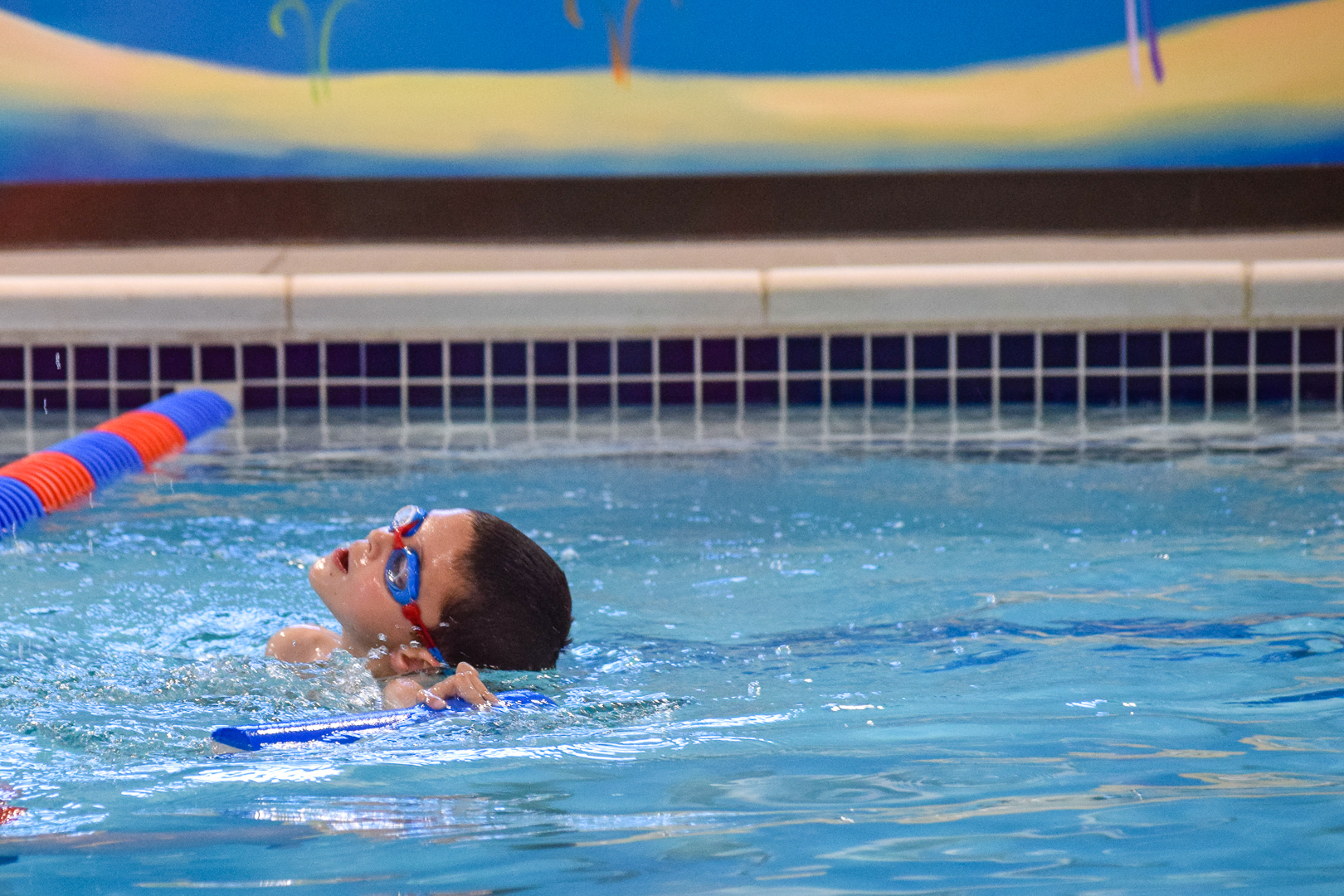 Learning Back Stroke at Goldfish Swim School - Not In Jersey